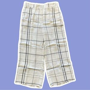 NWT ~ Protagonist ~ High-rise Wide-leg Pant ~ Ivory & Black Windowpane ~ Size L